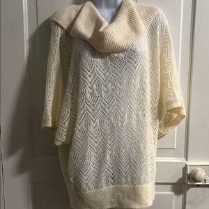 Elegant Cream Cowl Neck Sweater Size L